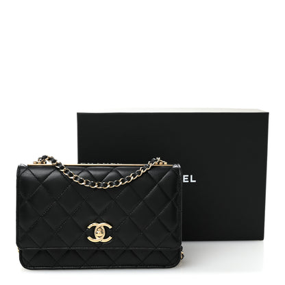 Chanel Lambskin Quilted Trendy CC Wallet On Chain WOC Black 12 of 12