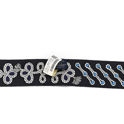 Hermes Silk Galons Et Brandebourg Twilly Indigo Rouge Vif Marine 3 of 4