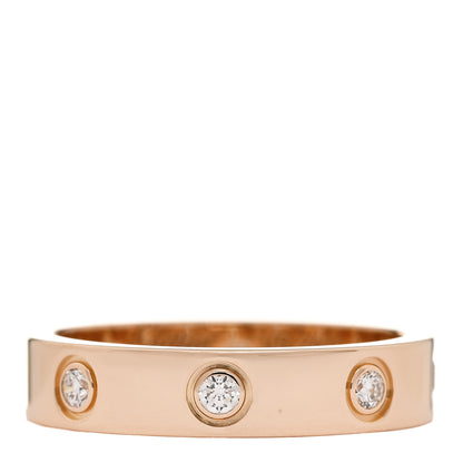 Cartier 18K Pink Gold 8 Diamond 4mm LOVE Wedding Band Ring 50 5.25 1 of 4