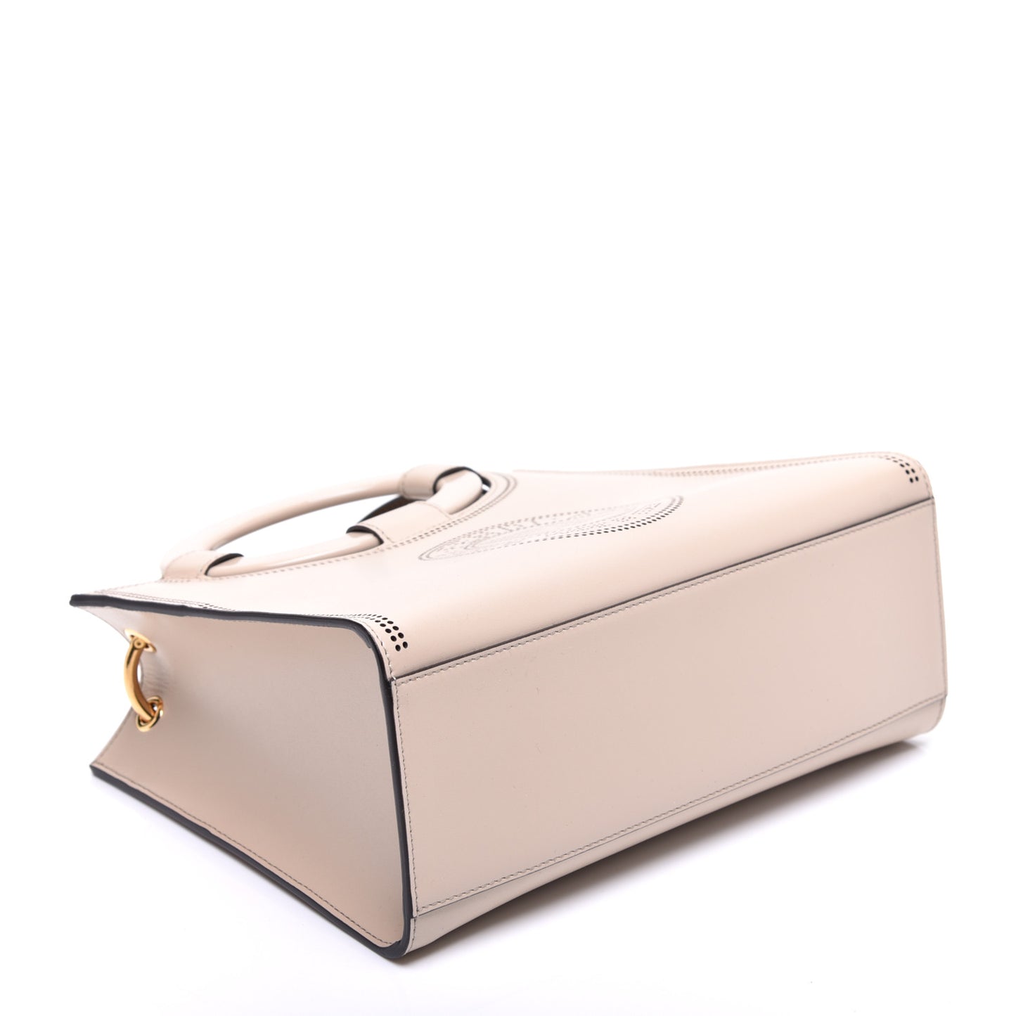 Vitello Liberty Plexiglass Stamp Patch Perforated Small Runaway Shopper Tote Nuvola