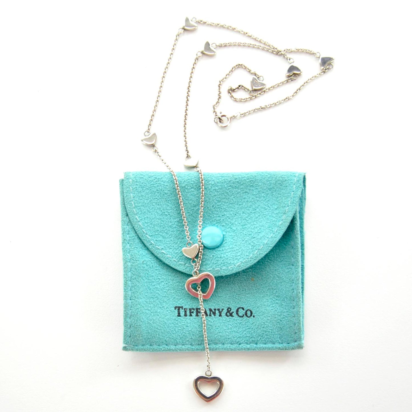 Sterling Silver Heart Lariat Necklace