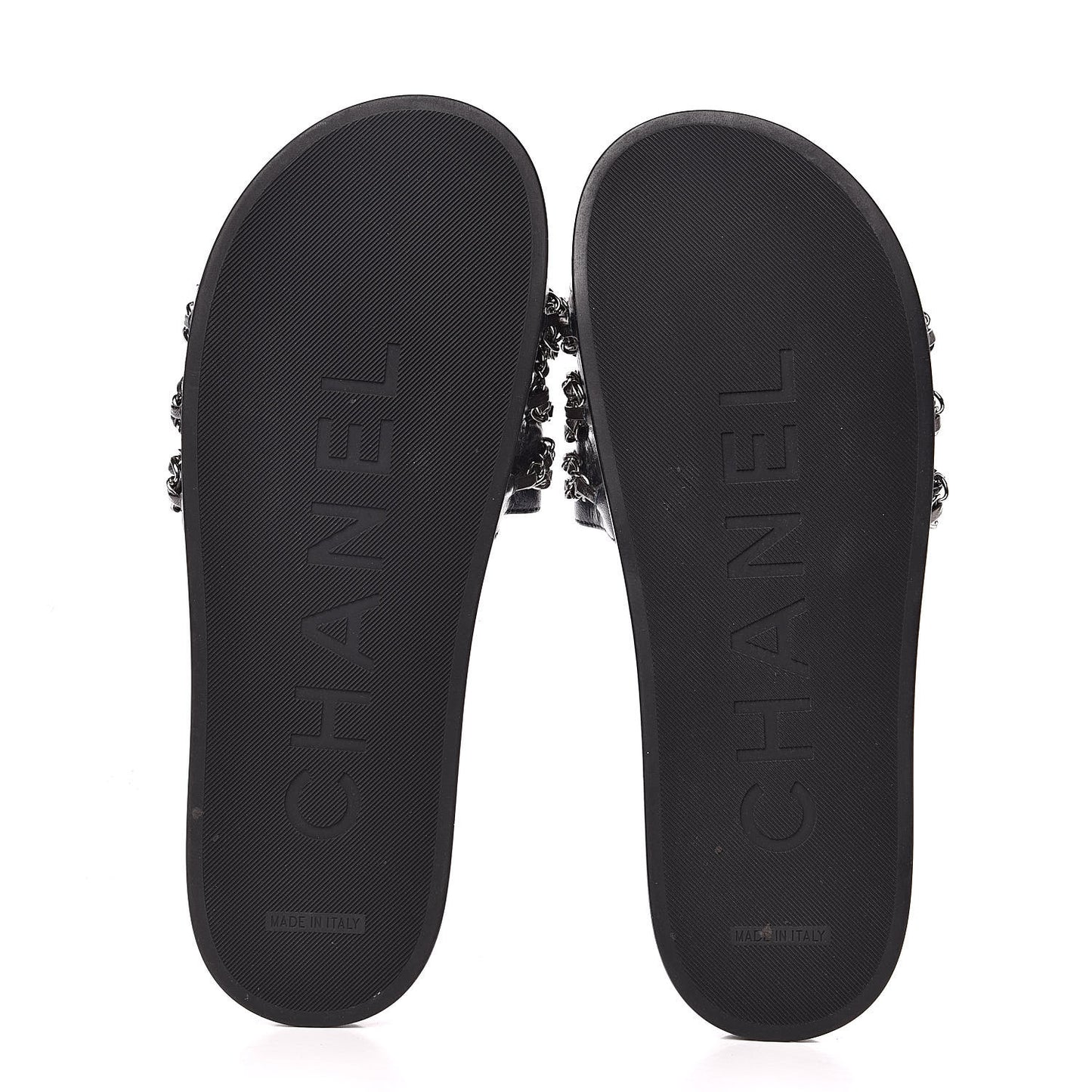 Fantasy Lambskin Chain Flat Sandals 41 Blue