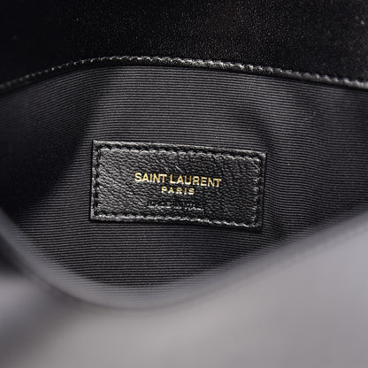 Saint Laurent Smooth Shiny Calfskin Monogram Uptown Pouch Black 6 of 8
