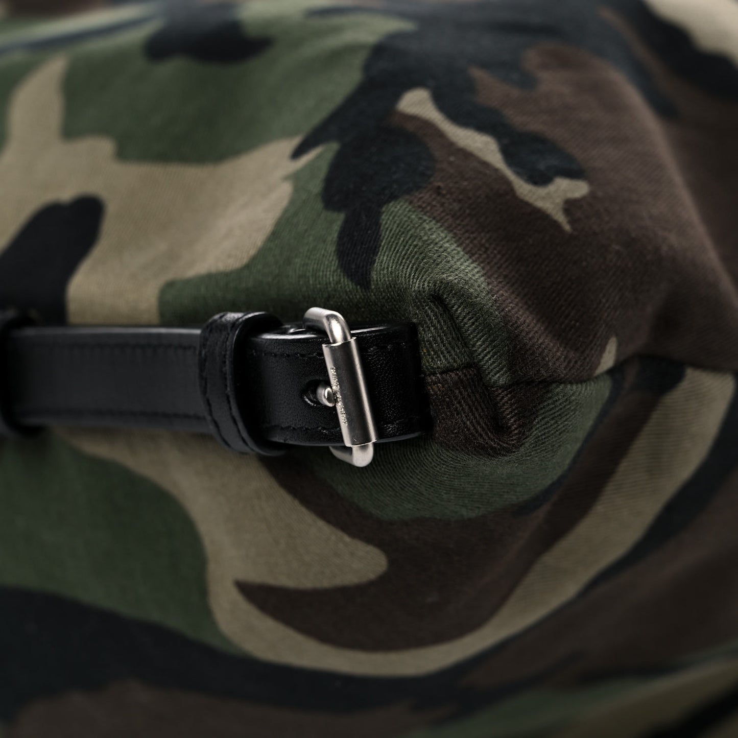 Gabardine Camouflage Large Convertible ID Bag Black Green
