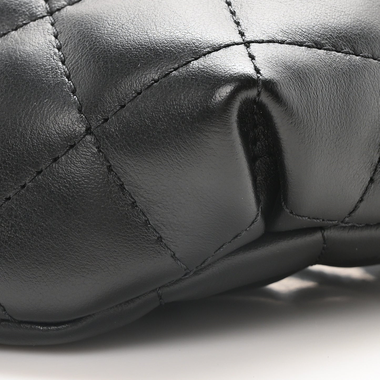 Lambskin Quilted Waist Belt Bag Black