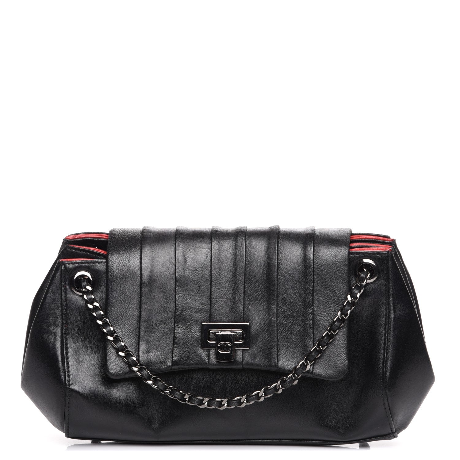 Chanel Lambskin Vertical Quilt Accordion Flap Black 1 of 8