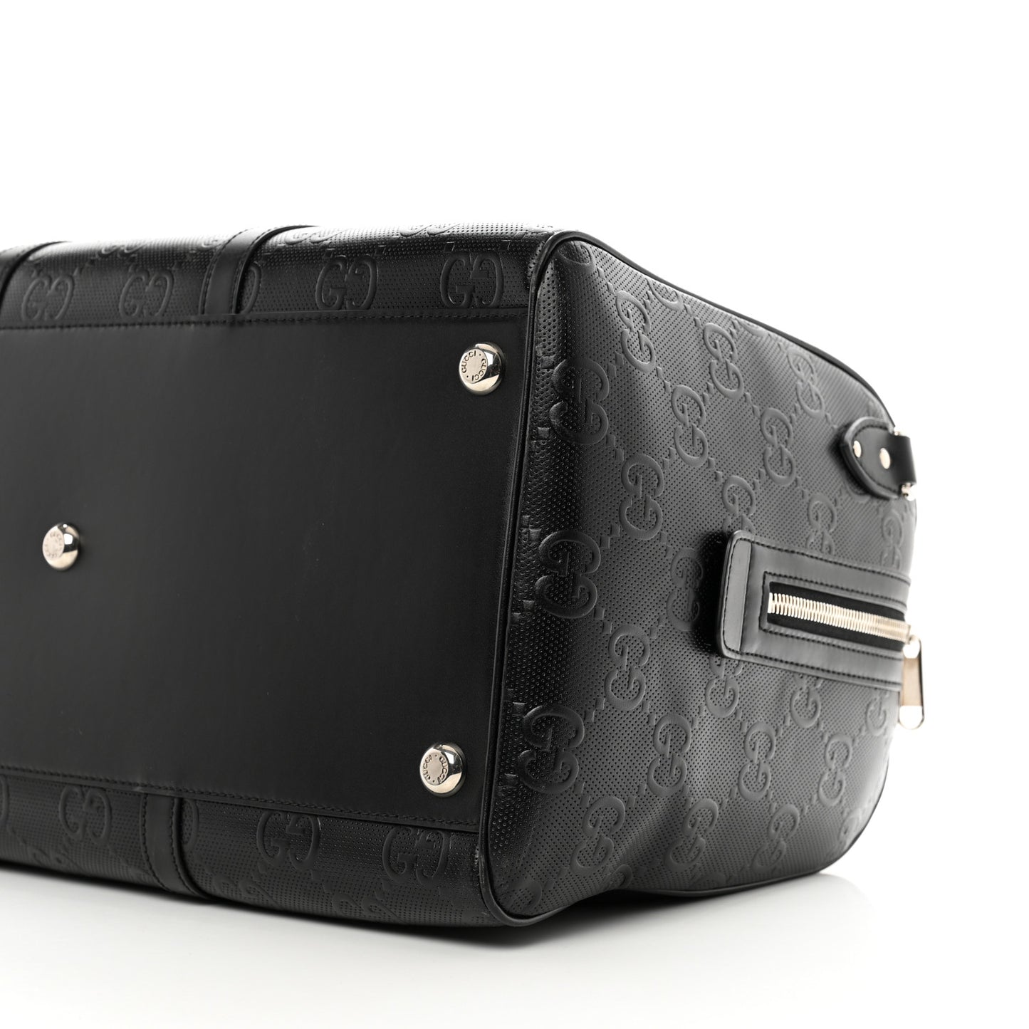 Calfskin GG Tennis Embossed Duffle Bag Black