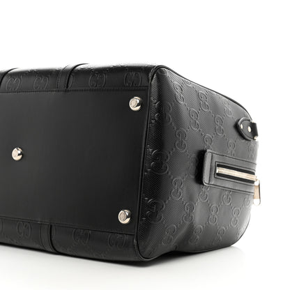 Gucci Calfskin GG Tennis Embossed Duffle Bag Black 7 of 8