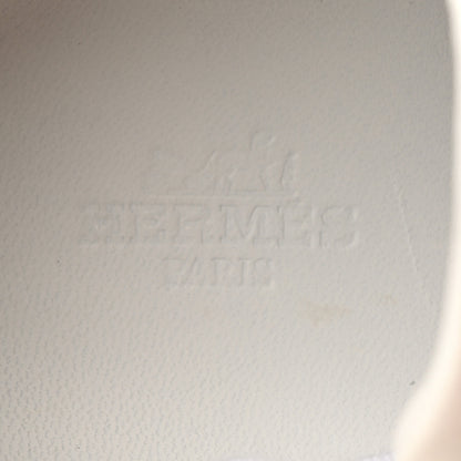 Hermes Epsom Suede Boomerang Sneakers 39.5 White Gris 8 of 12