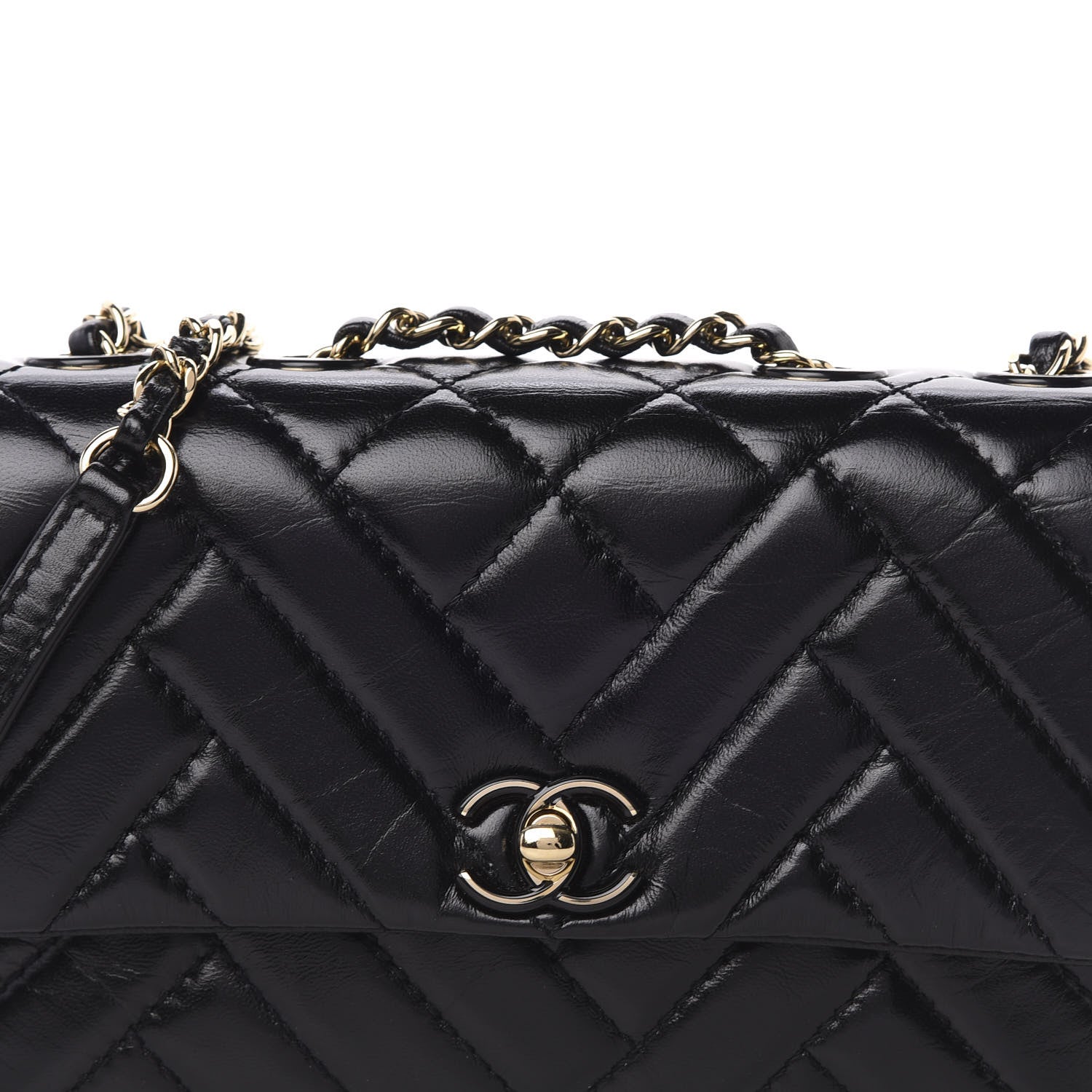 Chanel Shiny Lambskin Quilted Small Montcoco Flap Black 10 of 11