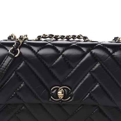 Chanel Shiny Lambskin Quilted Small Montcoco Flap Black 10 of 11