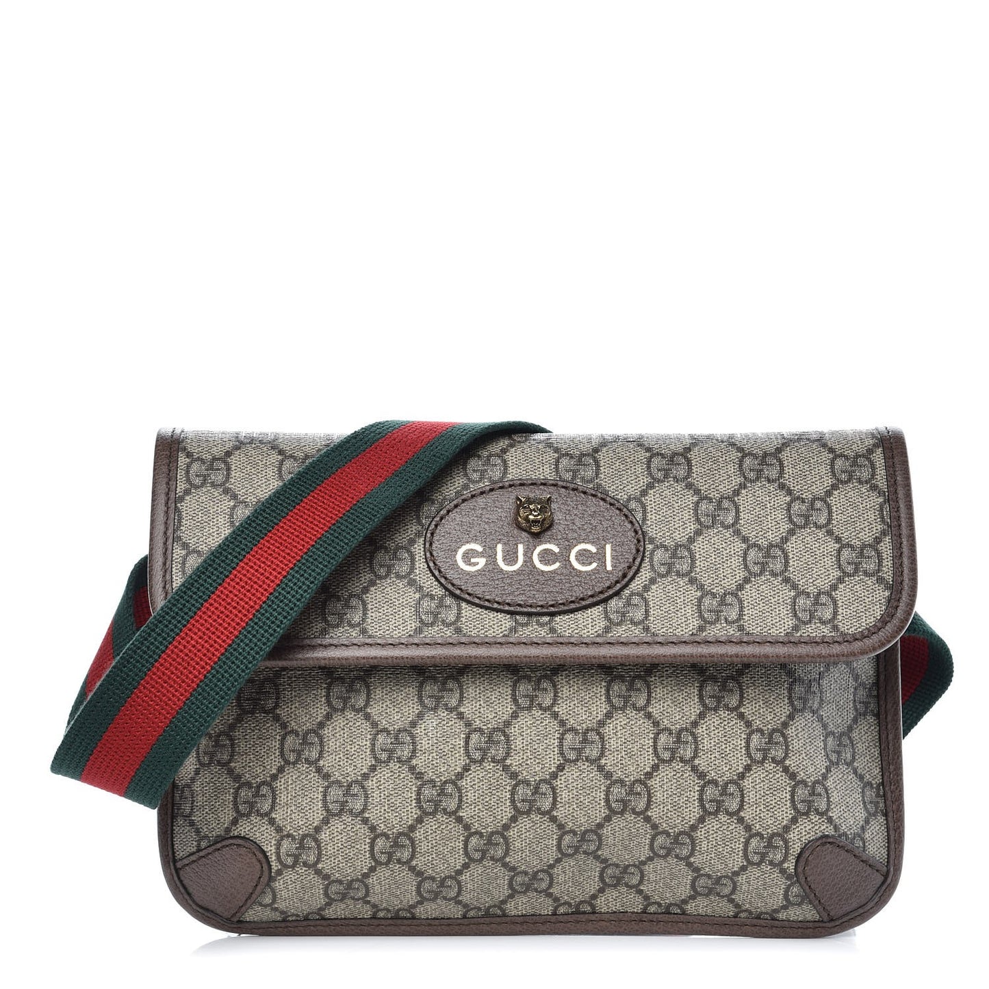 GG Supreme Monogram Neo Vintage Web Belt Bag Brown