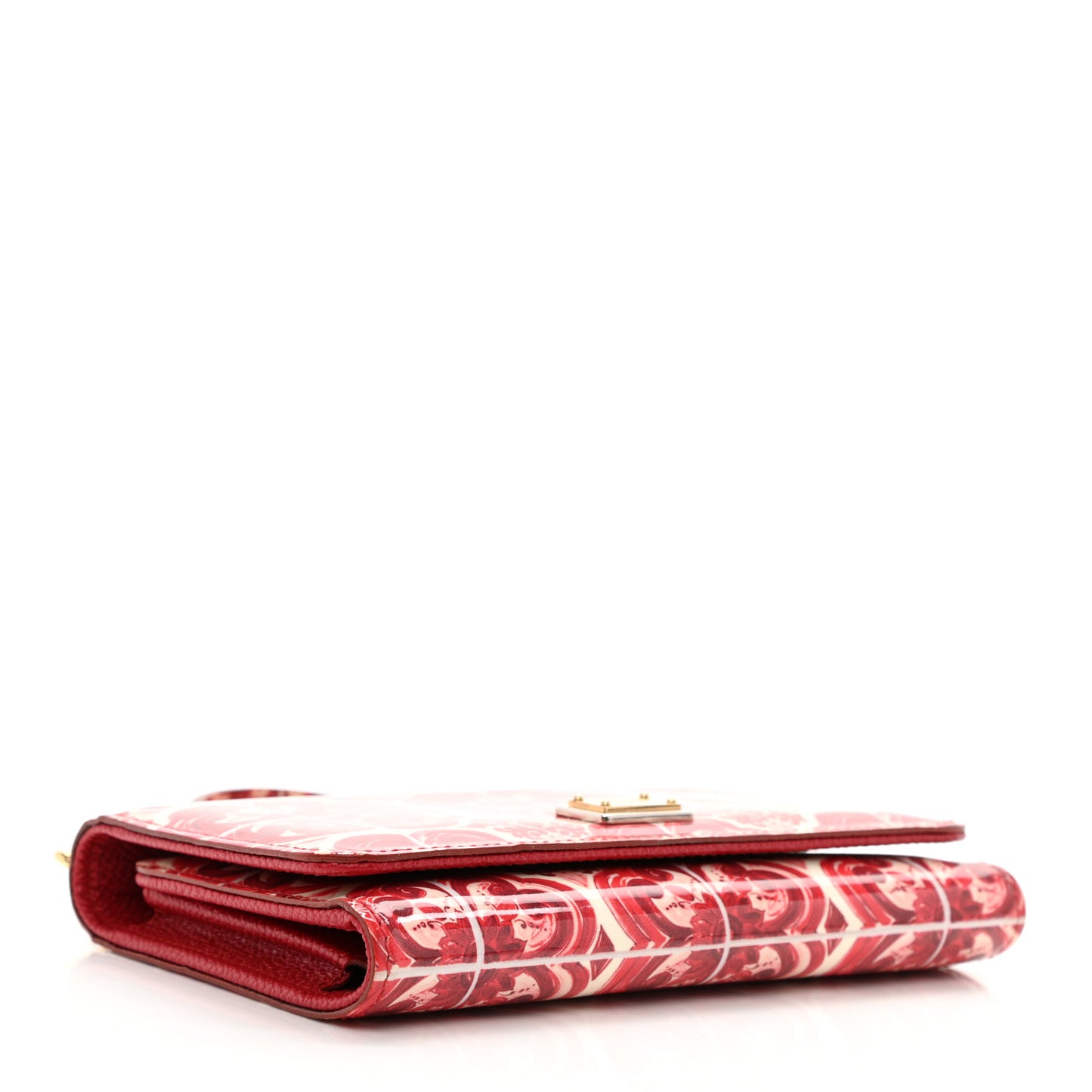 Patent Majolica Printed Mini Sicily Von Bag Red White