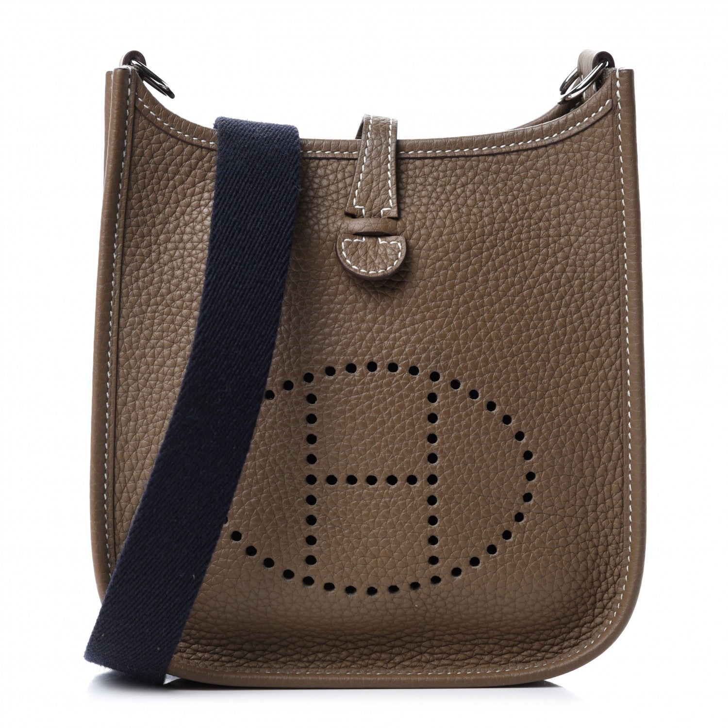 Hermes Taurillon Clemence Amazone Evelyne TPM Etoupe Bleu Indigo 1 of 12