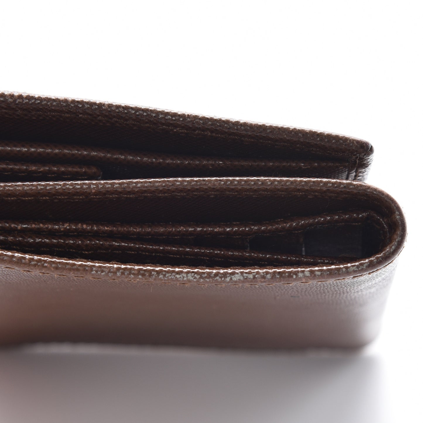 Saffiano Tri-Fold Compact Wallet Cacao