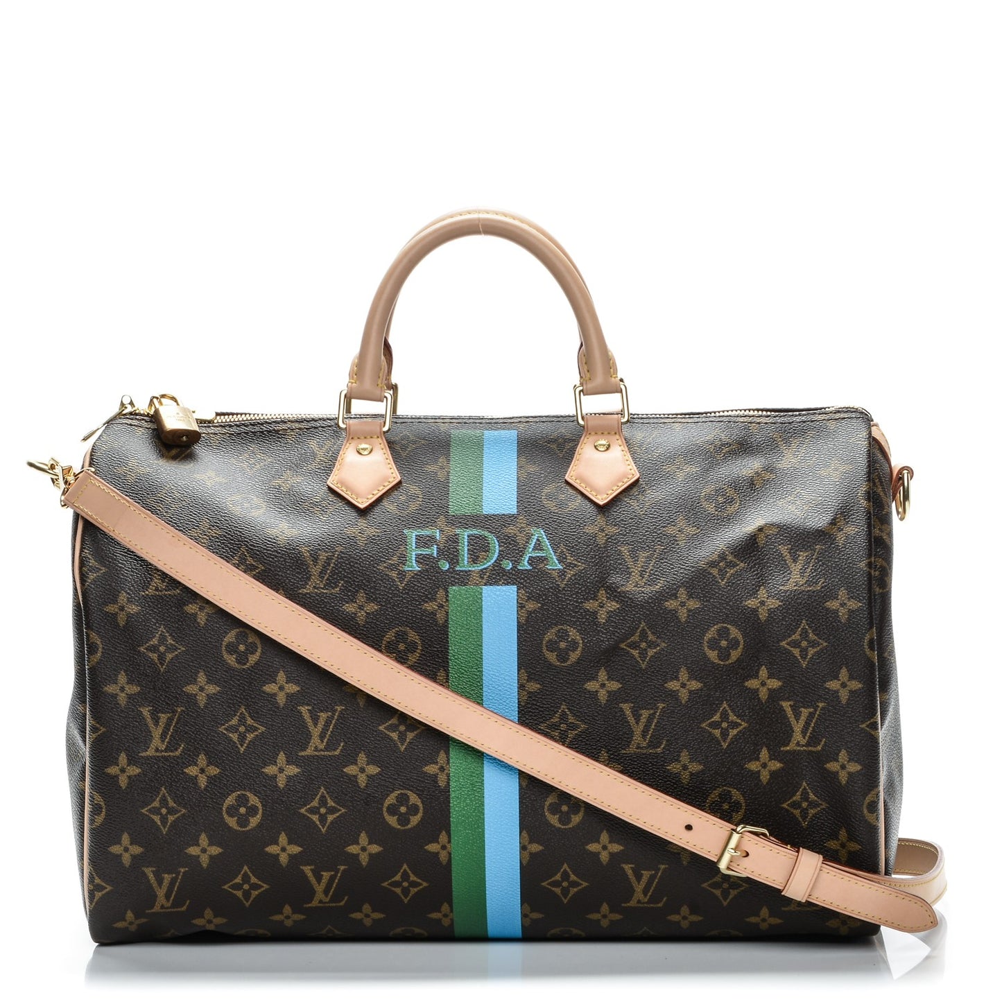 Monogram My LV Heritage Speedy Bandouliere 40 Vert Blue Clair