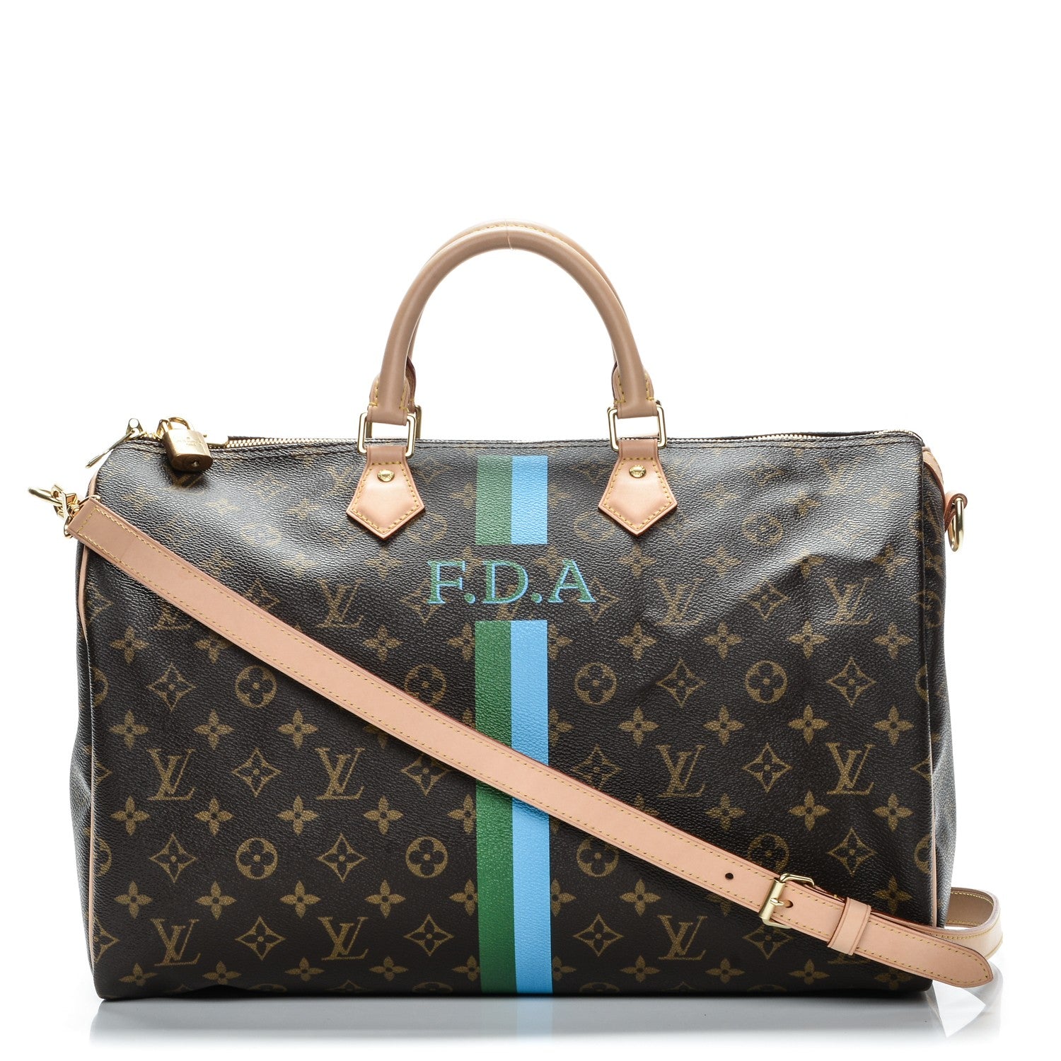 Louis Vuitton Monogram My LV Heritage Speedy Bandouliere 40 Vert Blue Clair 1 of 8