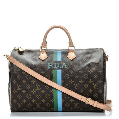Louis Vuitton Monogram My LV Heritage Speedy Bandouliere 40 Vert Blue Clair 1 of 8