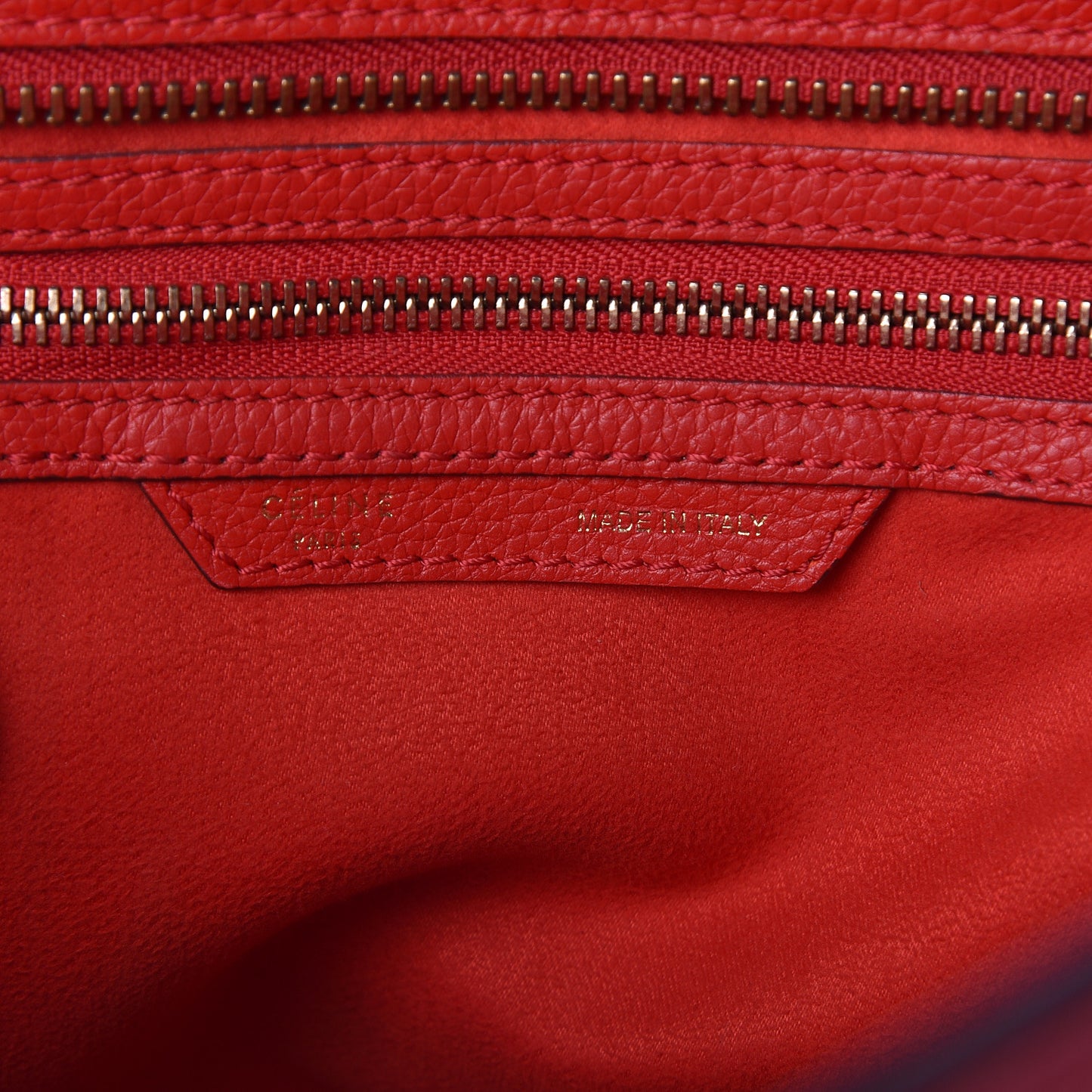 Drummed Calfskin Micro Luggage Coquelicot