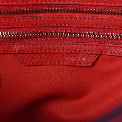 Celine Drummed Calfskin Micro Luggage Coquelicot 8 of 10