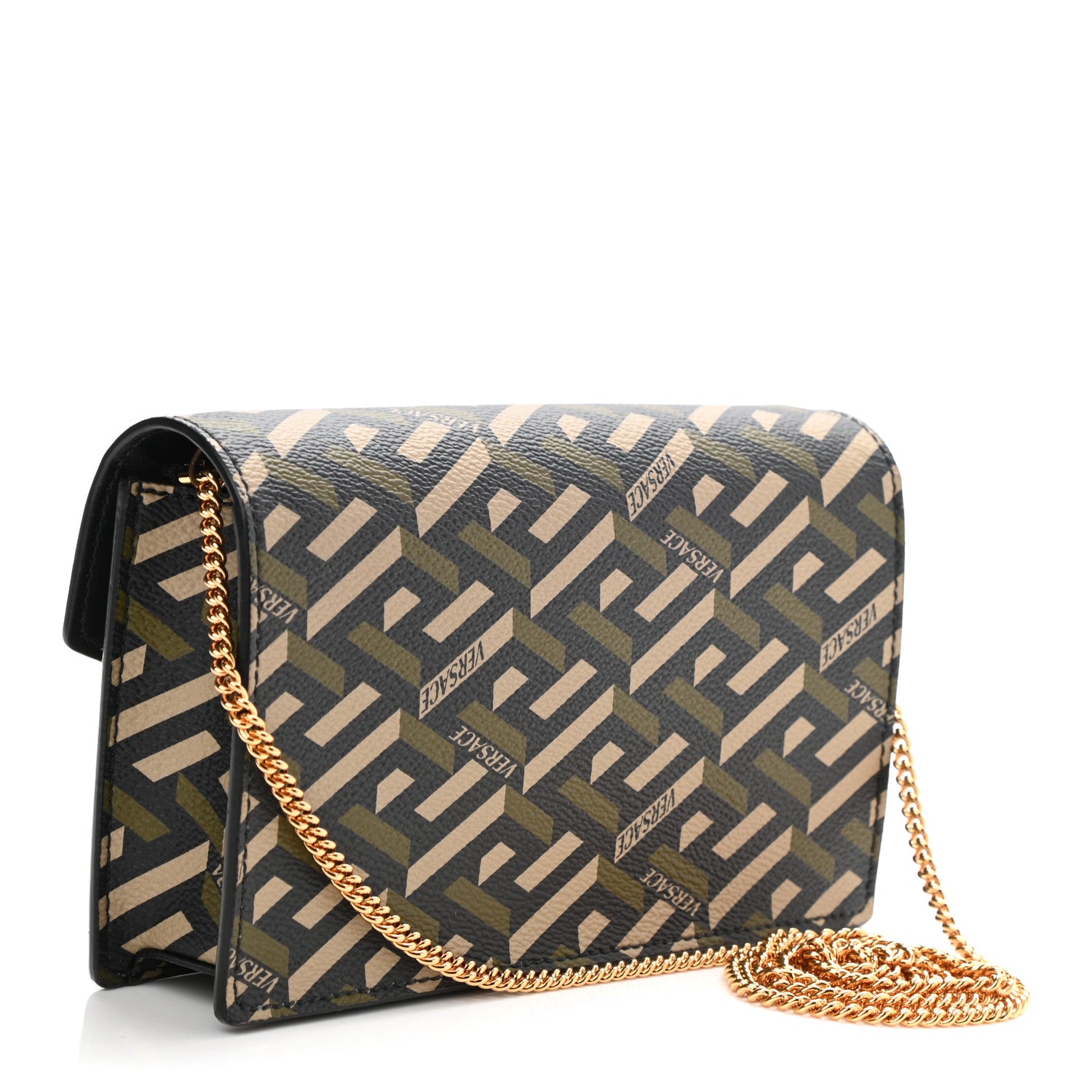 Versace Coated Canvas Virtus La Greca Signature Shoulder Bag 2 of 7