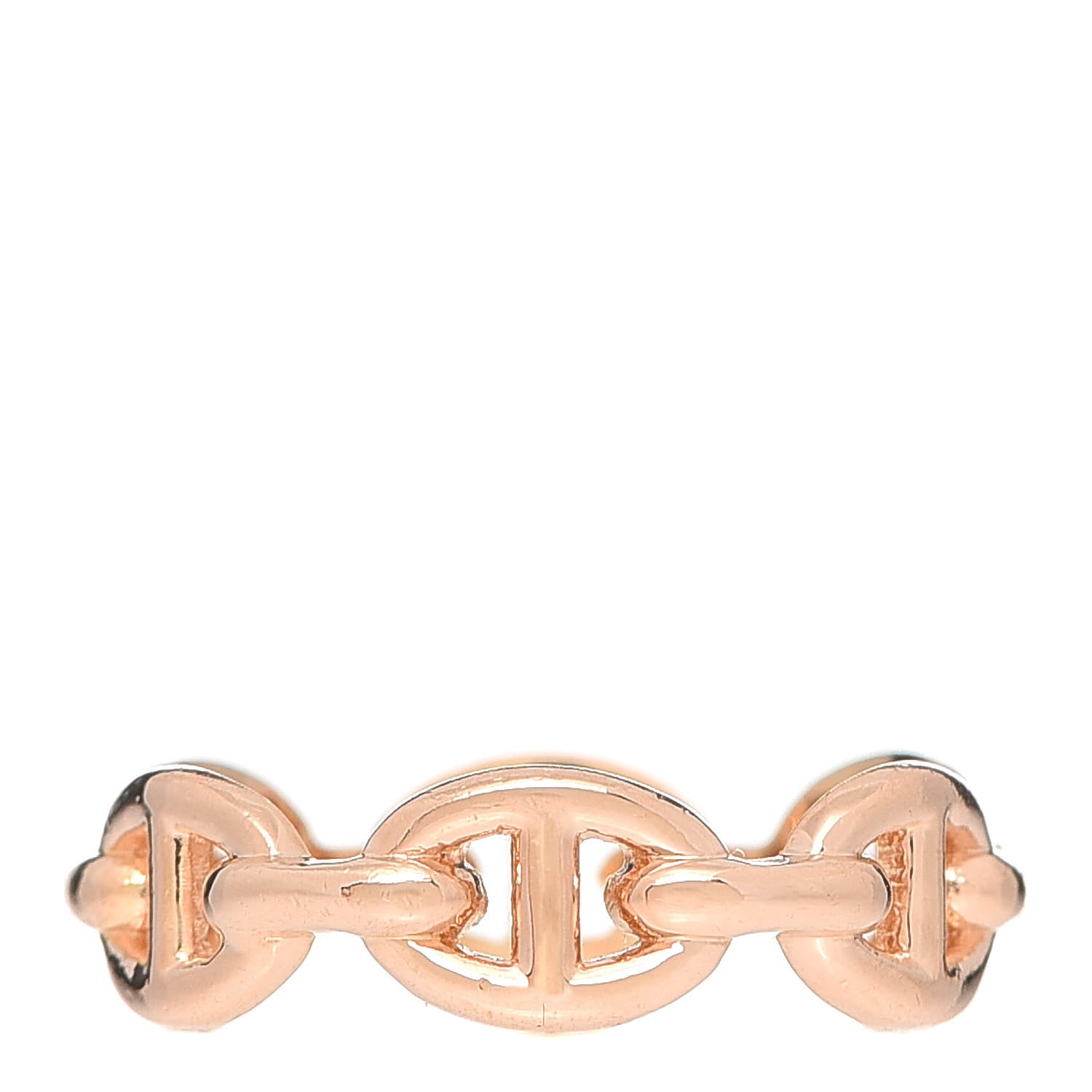 Hermes 18K Rose Gold PM Chaine D'Ancre Enchainee Ring 54 7 1 of 6