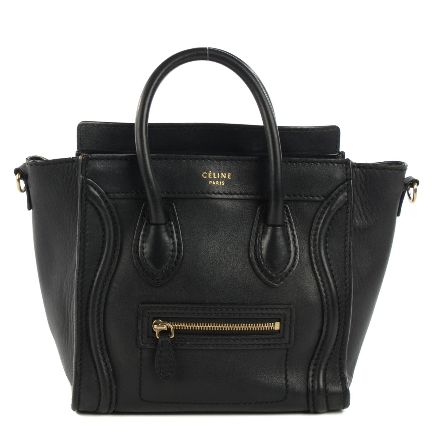 Celine Smooth Calfskin Nano Luggage Black 1 of 12