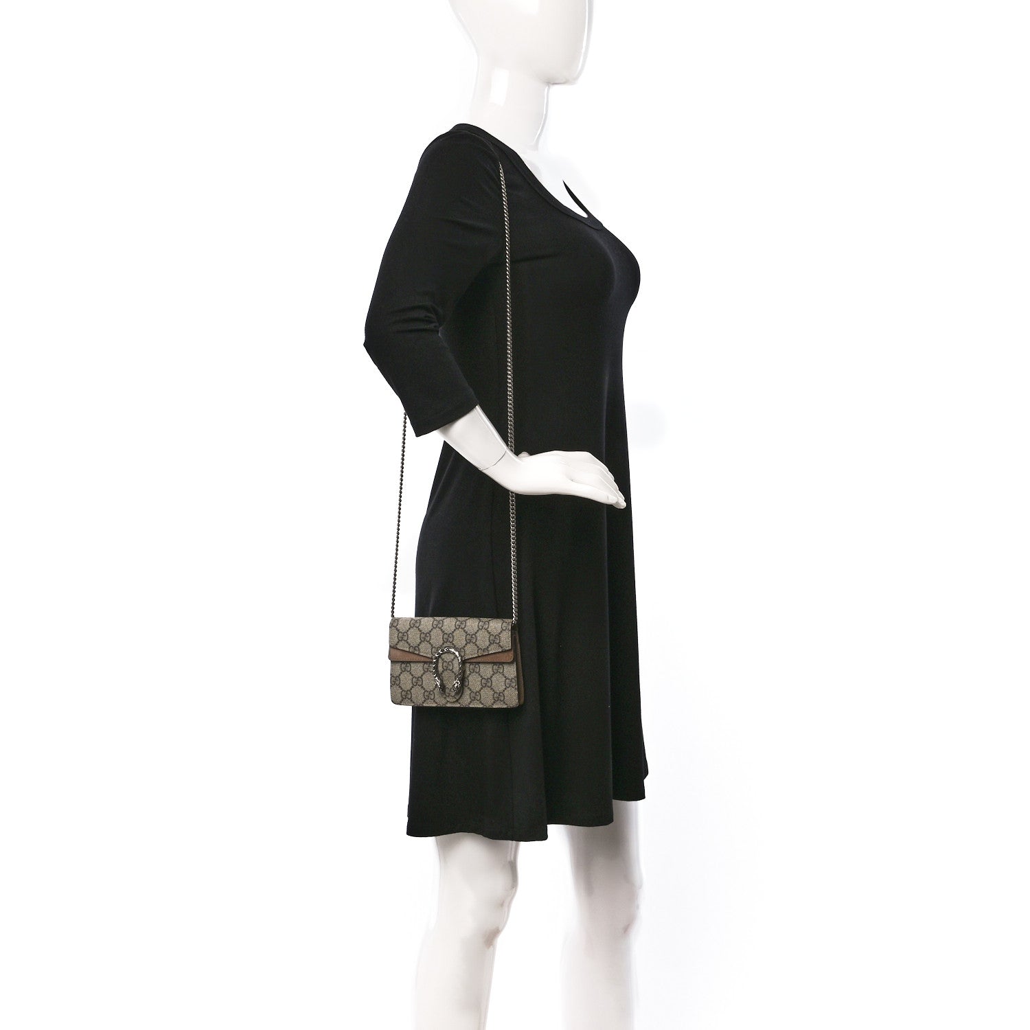 Gucci GG Supreme Monogram Super Mini Dionysus Shoulder Bag Taupe 2 of 11
