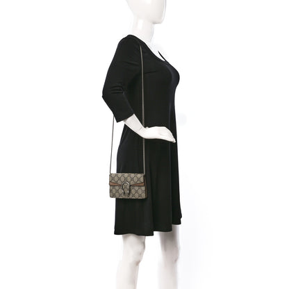 Gucci GG Supreme Monogram Super Mini Dionysus Shoulder Bag Taupe 2 of 11