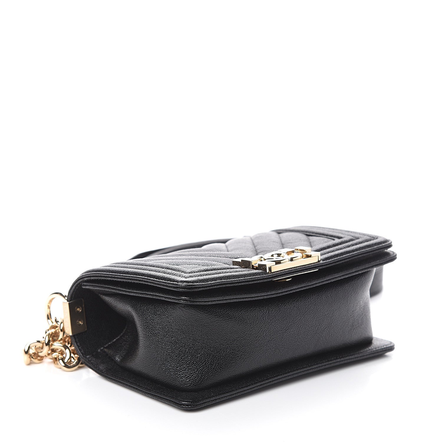Chanel Caviar Chevron Quilted Small Boy Flap Black 3 of 8