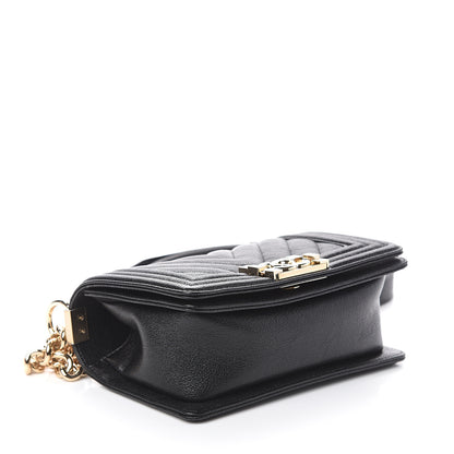 Chanel Caviar Chevron Quilted Small Boy Flap Black 3 of 8