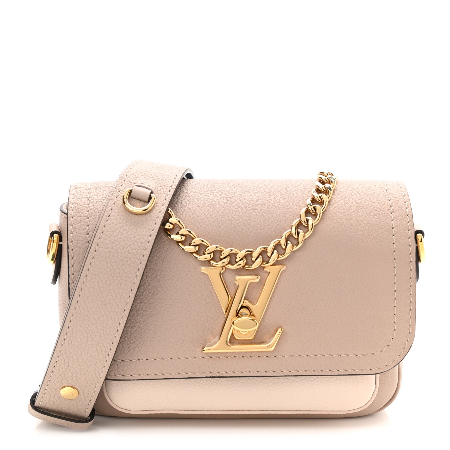 Louis Vuitton Grained Calfskin Lockme Tender Greige 1 of 9