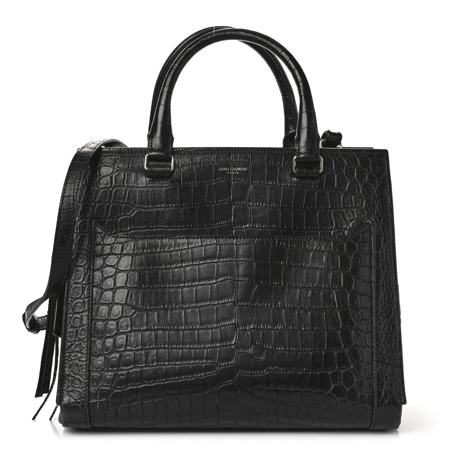 Saint Laurent Crocodile Embossed Small East Side Tote Black 1 of 9