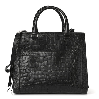 Saint Laurent Crocodile Embossed Small East Side Tote Black 1 of 9