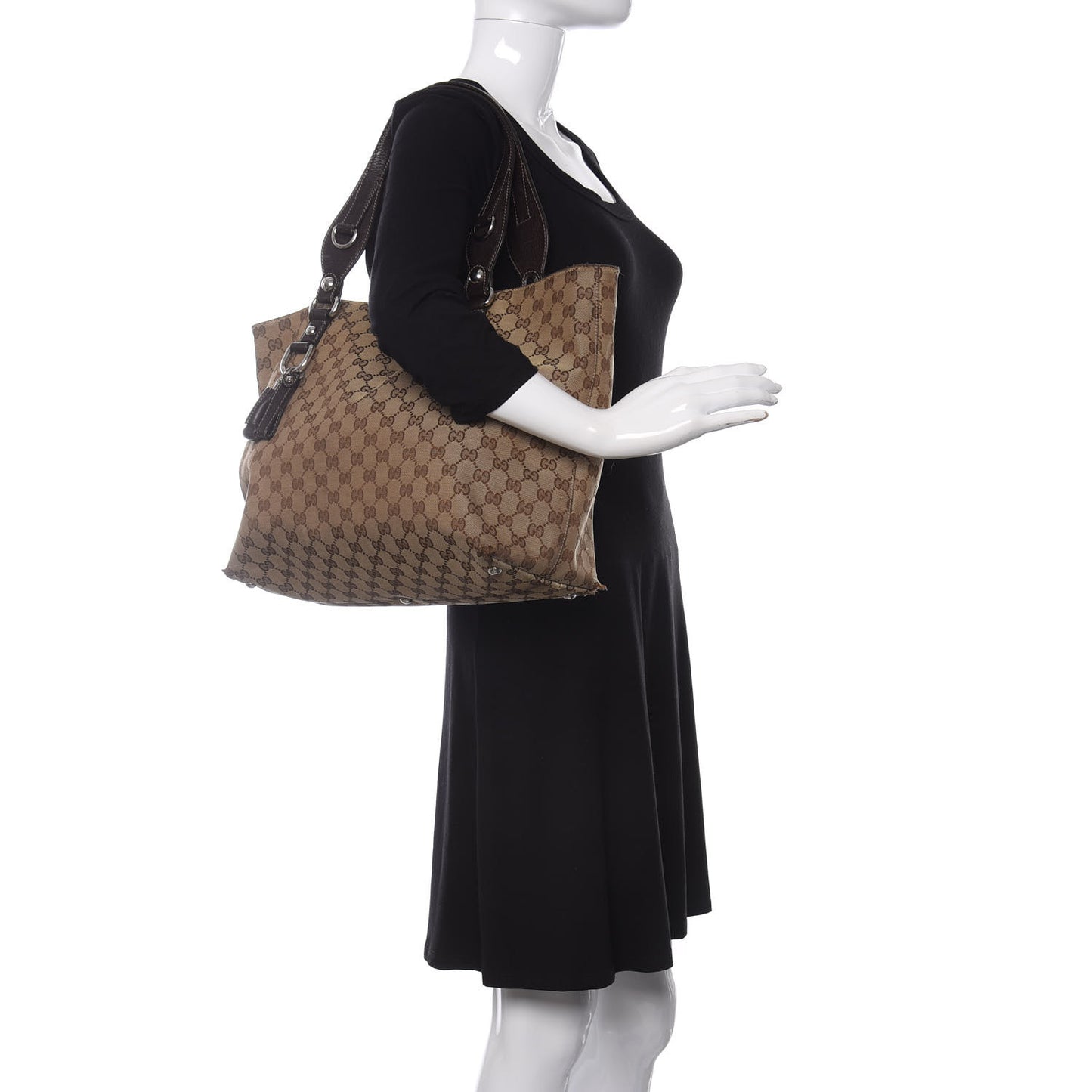 Monogram Medium Icon Bit Tote Dark Brown