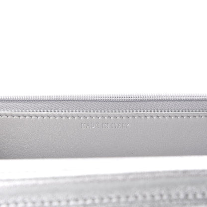 Chanel Metallic Lambskin Quilted Wallet On Chain WOC Silver 9 of 12