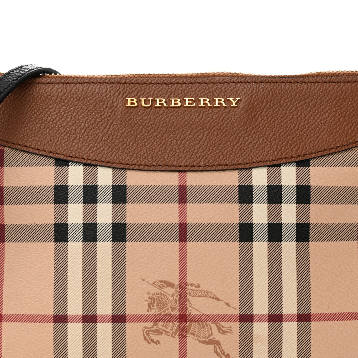 Burberry Haymarket Check Peyton Crossbody Clutch Bag Toffee 9 of 13