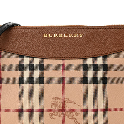 Burberry Haymarket Check Peyton Crossbody Clutch Bag Toffee 9 of 13