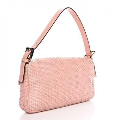 Fendi Calfskin Woven Baguette Cipria Beige Phard 3 of 12