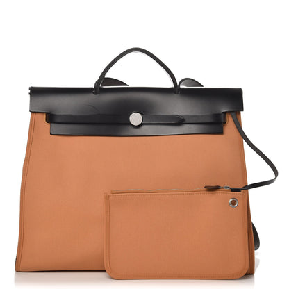 Hermes Toile Vache Hunter Herbag Zip 39 MM Sable Black 3 of 14