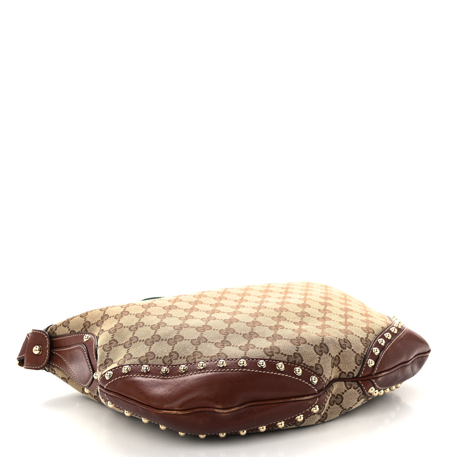 Gucci Monogram Web Studded Pelham Shoulder Bag Dark Brown 4 of 12