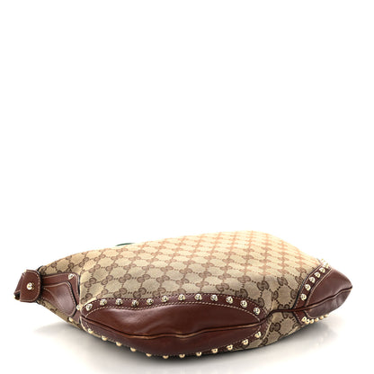 Gucci Monogram Web Studded Pelham Shoulder Bag Dark Brown 4 of 12
