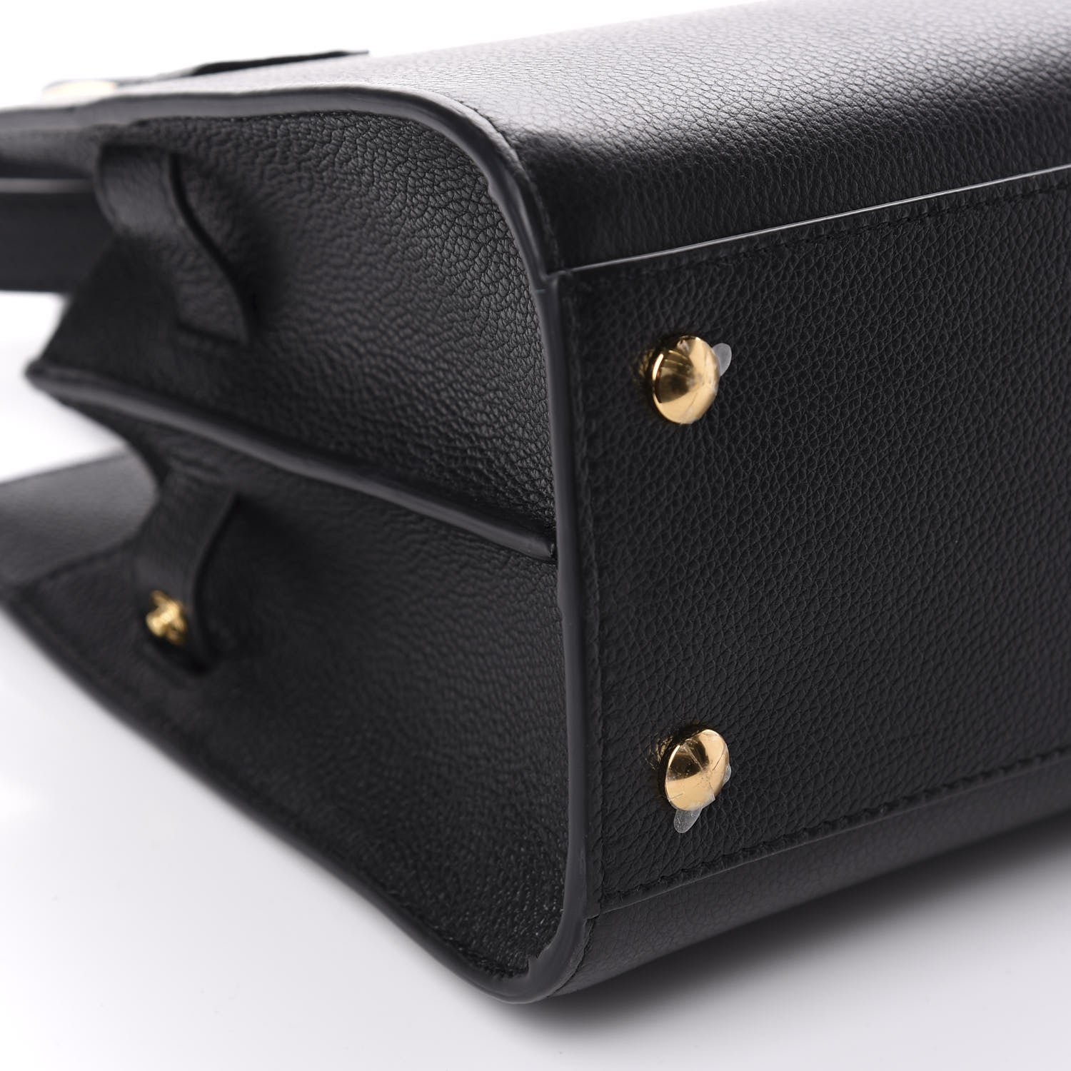 Burberry Grainy Calfskin Mini Two Handle Title Bag Black 6 of 9