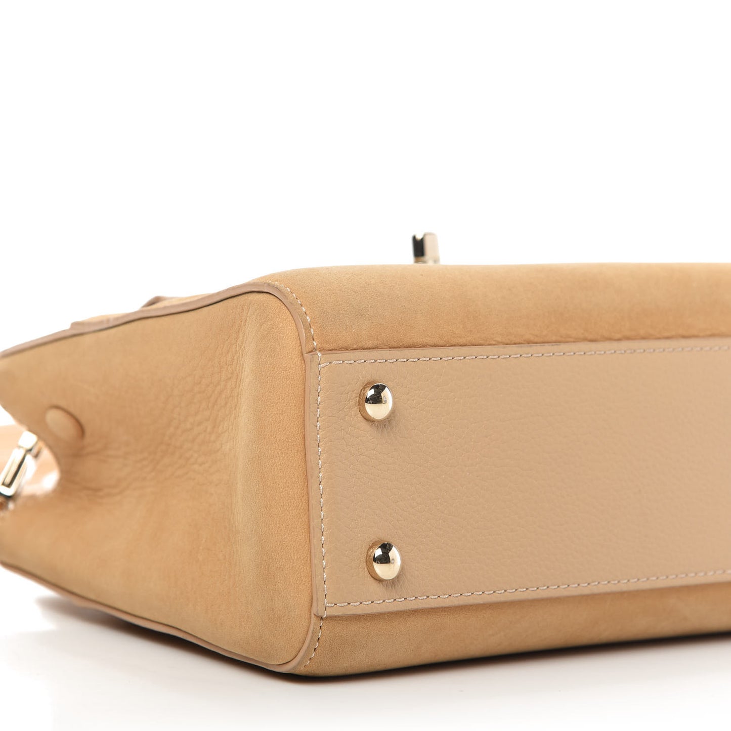 Nubuck Grained Calfskin Mini Neo Executive Shopper Tote Beige