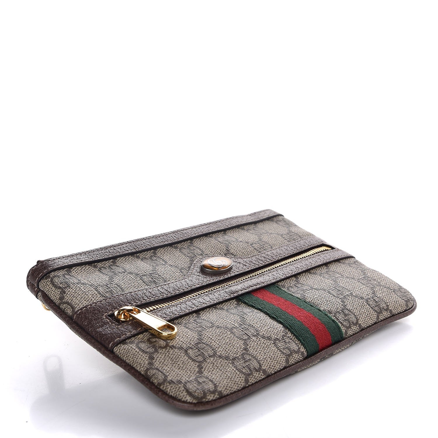 Gucci GG Supreme Monogram Web Small Ophidia Pouch Clutch Beige New Acero 4 of 7