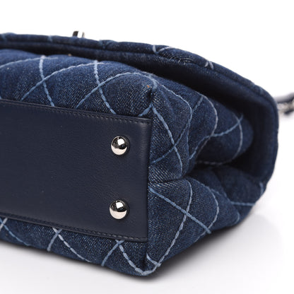 Chanel Denim Quilted Mini Coco Handle Flap Blue 8 of 9