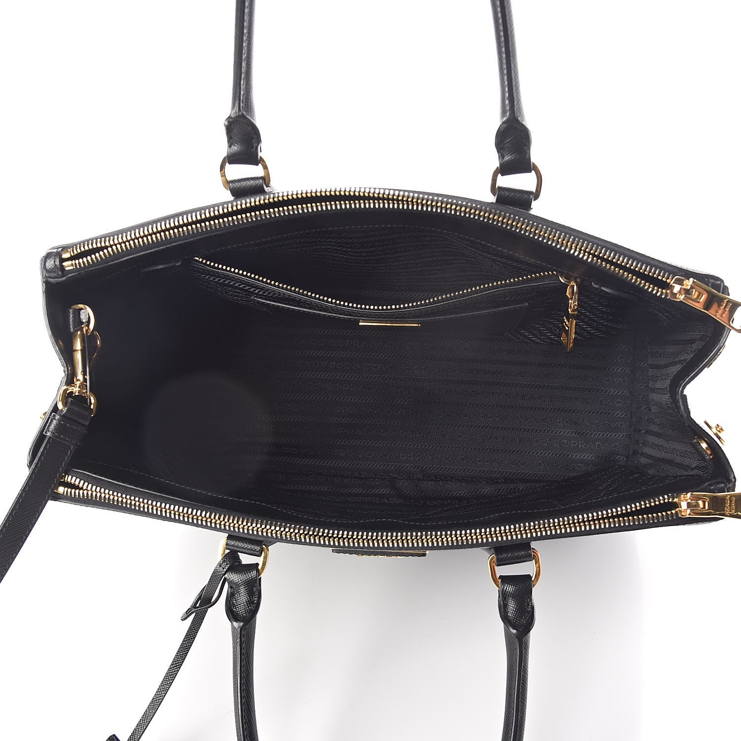 Prada Saffiano Large Galleria Double Zip Tote Black 5 of 9