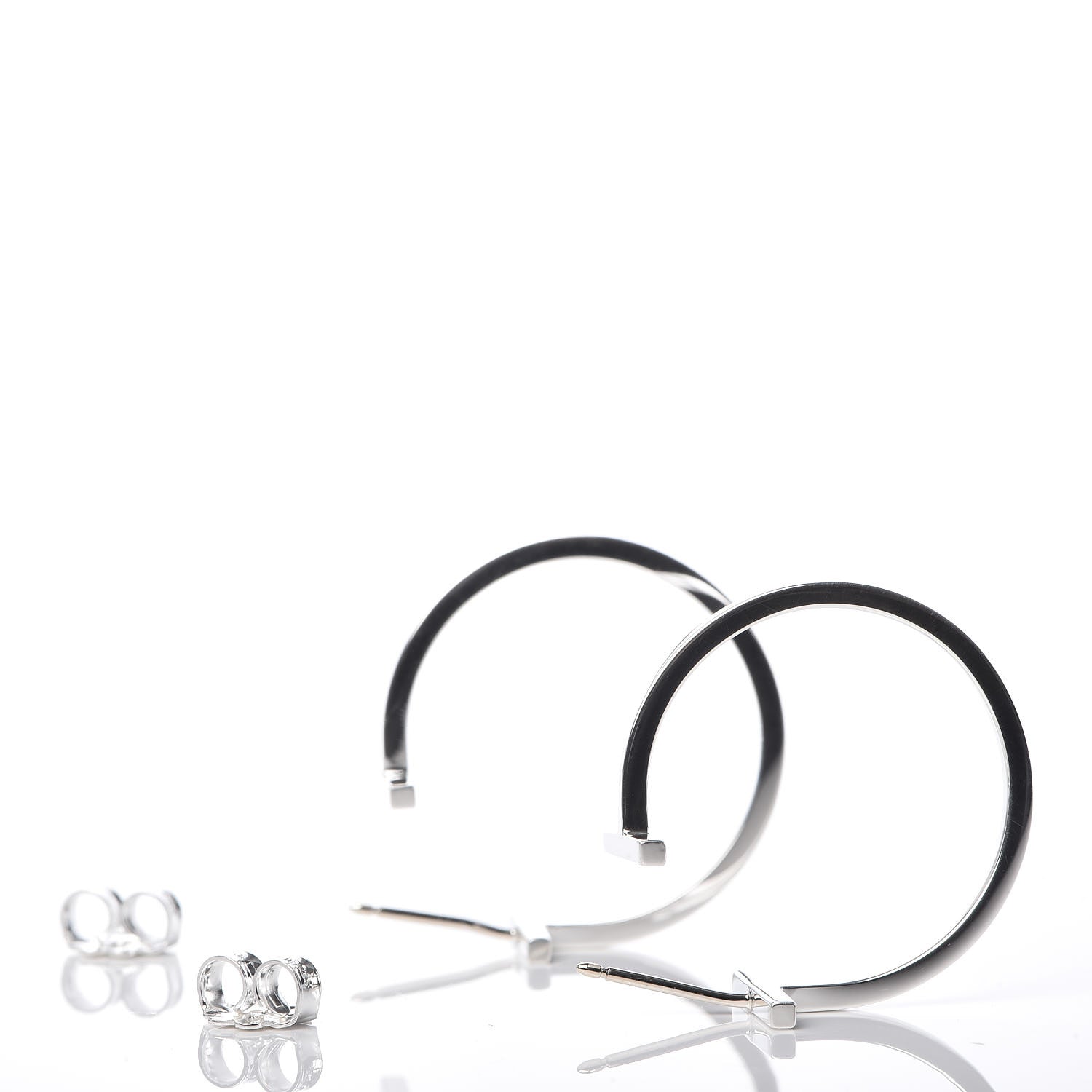 Tiffany Sterling Silver Small T Wire Hoop Earrings 3 of 6