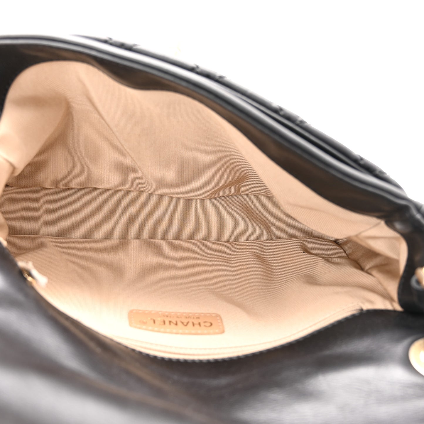 Calfskin Quilted Retro Chain Flap Black