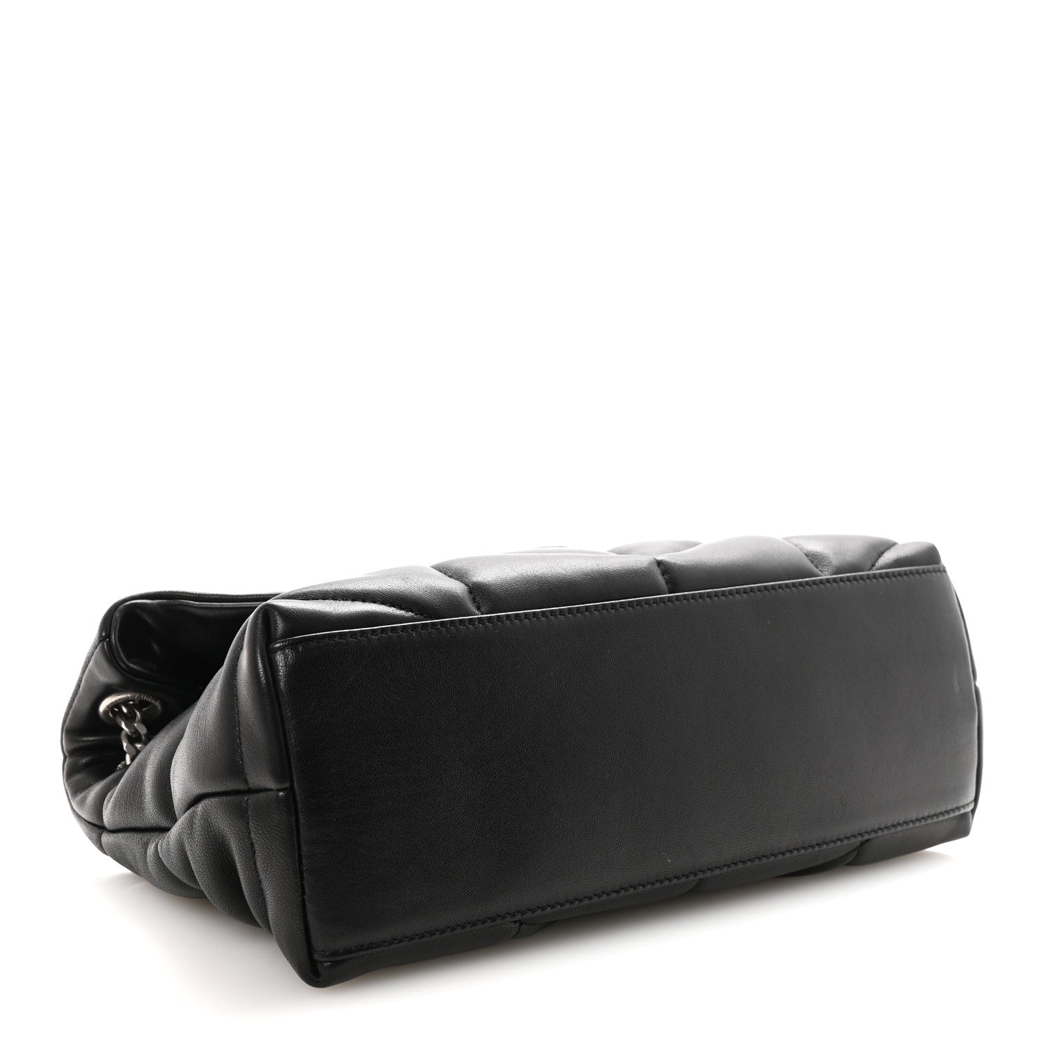 Saint Laurent Lambskin Quilted Small Loulou Puffer Monogram Chain Satchel Black 4 of 9